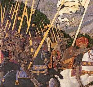圣罗马诺战役，c.1450-60温度在30690的面板细节 作者 保罗·乌切洛